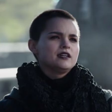 Brianna Hildebrand has her head shaved in the picture.